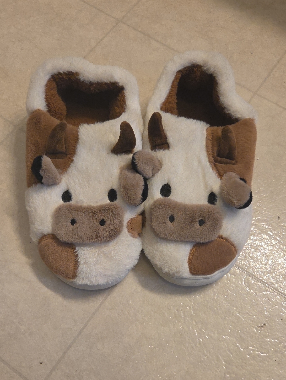 Plush Cow Slippers